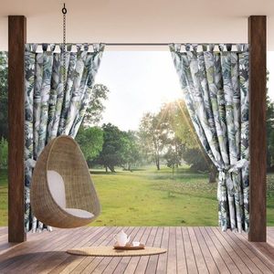 ArtFir Závěs na terasu GARDEN 20 PU | zelená/šedá 155 x 240 cm obraz