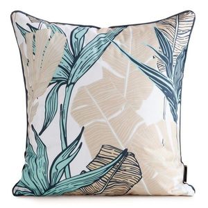 ArtFir Povlak na polštář GARDEN 14A | tyrkysová/béžová 45 x 45 cm obraz