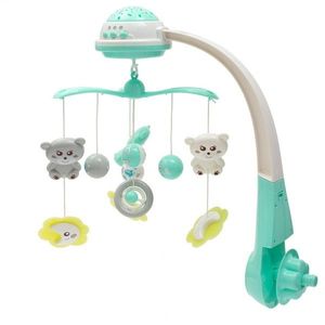 Kolotoč nad postýlku se světelným projektorem Baby Mix mátový obraz