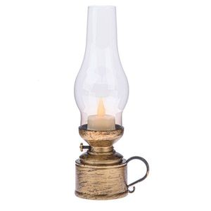 Plastová lucerna s LED svíčkou Elegance 24, 5 cm, bronzová obraz