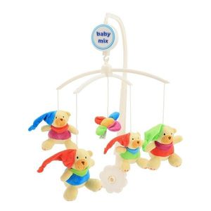 Kolotoč nad postýlku Baby Mix Medvídci s čepičkami obraz