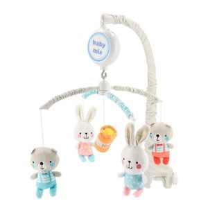 Elektronický kolotoč nad postýlku Baby Mix Medvídci a králíci s melodiemi obraz