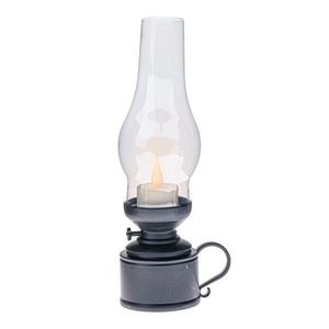 Plastová lucerna s LED svíčkou Flame, v. 24, 5 cm, černá obraz
