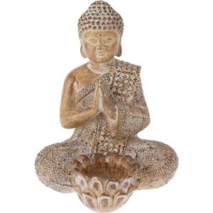 Zahradní dekorace Buddha na čajovou svíčku, 14 x 19 x 13 cm, písková obraz