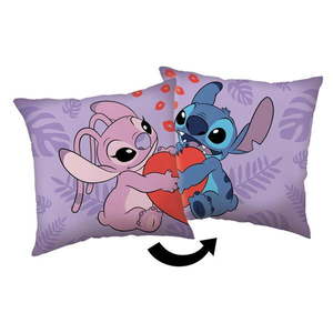 Fleecový dětský polštářek 40x40 cm Lilo and Stitch "Kiss" – Jerry Fabrics obraz