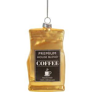 Skleněná ručně vyrobená vánoční ozdoba 10 cm Coffee – Sass & Belle obraz