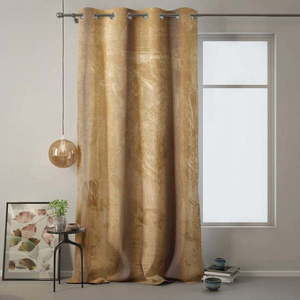 Hořčicově žlutý závěs AmeliaHome Velvet, 140 x 270 cm obraz