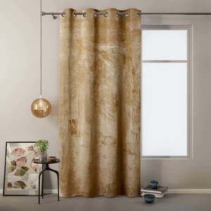 Hořčicově žlutý závěs se sametovým povrchem AmeliaHome Velvet, 140 x 245 cm obraz