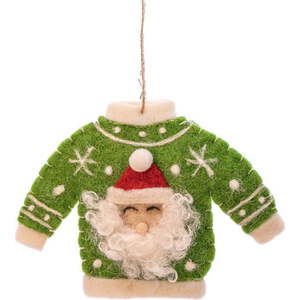 Textilní ručně vyrobená vánoční ozdoba 12 cm Santa Jumper – Sass & Belle obraz