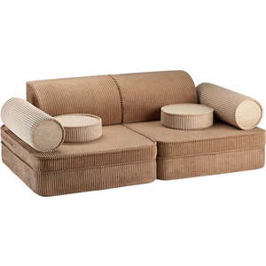 Hnědá manšestrová dětská pohovka 132 cm Settee – Wigiwama obraz
