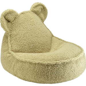 Zelený dětský sedací vak z textilie bouclé Bear – Wigiwama obraz