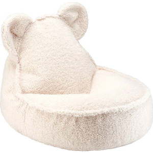 Krémový dětský sedací vak z textilie bouclé Bear – Wigiwama obraz