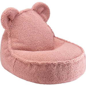 Růžový dětský sedací vak z textilie bouclé Bear – Wigiwama obraz