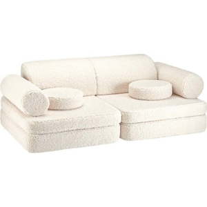 Krémová dětská pohovka z textilie bouclé 132 cm Settee – Wigiwama obraz
