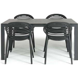 Zahradní jídelní set pro 4 osoby s černou židlí Joanna a stolem Viking, 90 x 150 cm obraz