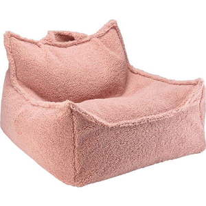 Růžový dětský sedací vak z textilie bouclé Chair – Wigiwama obraz