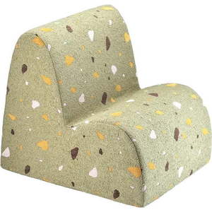 Zelené dětské křesílko z textilie bouclé/žinylkové Terrazzo Cloud – Wigiwama obraz