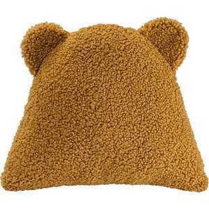 Hnědý dětský pohovkový polštář z textilie bouclé Bear – Wigiwama obraz