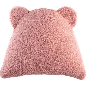 Růžový dětský pohovkový polštář z textilie bouclé Bear – Wigiwama obraz