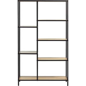 Černá/v přírodní barvě knihovna v dekoru dubu 80x146x35 cm Altino – Unique Furniture obraz