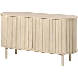 Komoda v dekoru dubu s posuvnými dveřmi v přírodní barvě 140x76x45 cm Meta – Unique Furniture obraz