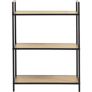 Černý/v přírodní barvě regál v dekoru dubu 70x89x35 cm Altino – Unique Furniture obraz