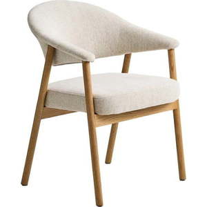 Krémové jídelní židle v sadě 2 ks s područkami z dubového dřeva Elk – Unique Furniture obraz