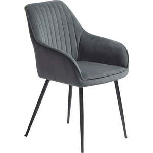 Šedé sametové jídelní židle v sadě 2 ks s područkami Nolan Stripe – Unique Furniture obraz