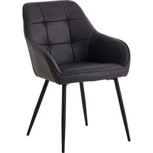 Tmavě šedé jídelní židle v sadě 2 ks s područkami z imitace kůže Nolan Square – Unique Furniture obraz