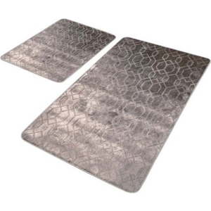 Šedé sametové koupelnové předložky v sadě 2 ks 60x100 cm – Mila Home obraz