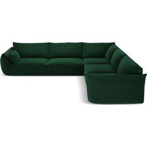 Tmavě zelená sametová rohová pohovka Vanda – Mazzini Sofas obraz