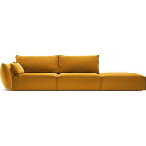 Sametová pohovka v hořčicové barvě levý roh 264 cm Vanda – Mazzini Sofas obraz