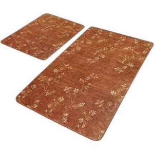 Hnědé sametové koupelnové předložky v sadě 2 ks 60x100 cm – Mila Home obraz
