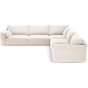 Béžová sametová rohová pohovka Vanda – Mazzini Sofas obraz