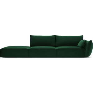 Tmavě zelená sametová pohovka pravý roh 264 cm Vanda – Mazzini Sofas obraz