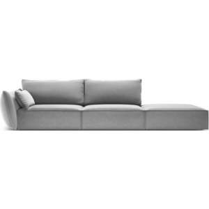 Světle šedá sametová pohovka levý roh 264 cm Vanda – Mazzini Sofas obraz