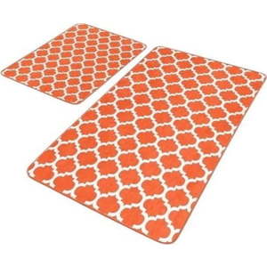 Oranžové sametové koupelnové předložky v sadě 2 ks 60x100 cm – Mila Home obraz