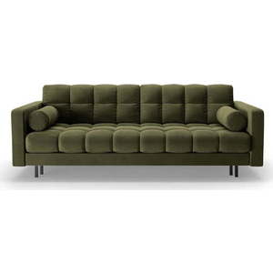Zelená sametová rozkládací/s úložným prostorem pohovka 222 cm Bali – Cosmopolitan Design obraz