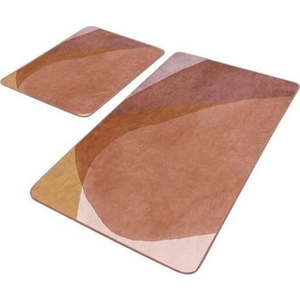 Hnědé sametové koupelnové předložky v sadě 2 ks 60x100 cm – Mila Home obraz