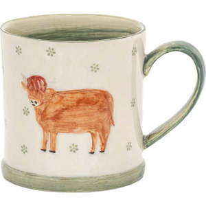 Zelený/béžový hrnek z kameniny 225 ml Cow – Sass & Belle obraz