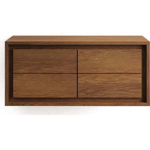 Tmavě hnědá závěsná skříňka pod umyvadlo z teakového dřeva 90x40 cm Kenta – Kave Home obraz