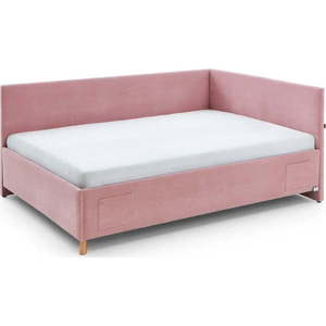 Růžová rohová dětská postel s úložným prostorem 120x200 cm Cool – Meise Möbel obraz