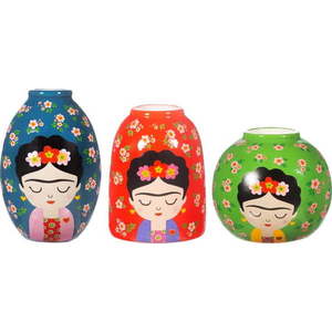 Keramické vázy v sadě 3 ks (výška 8 cm) Floral Frida – Sass & Belle obraz