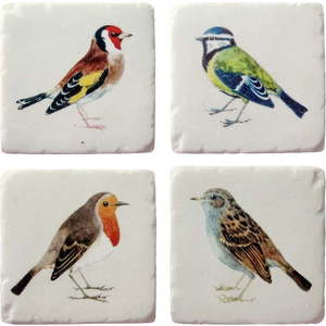 Bílé podtácky v sadě 4 ks z polyresinu Vintage Birds – Sass & Belle obraz