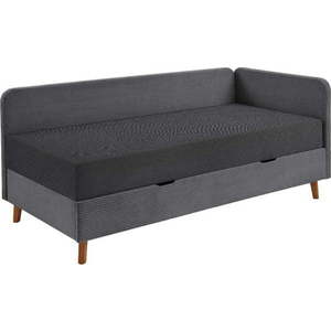 Tmavě šedá čalouněná jednolůžková postel s úložným prostorem 90x200 cm Cabana – Meise Möbel obraz