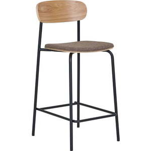 Černá/hnědá stohovatelná barová židle v dekoru jasanu (výška sedáku 66 cm) Estepona – House Nordic obraz