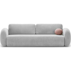 Světle šedá sametová rozkládací/s úložným prostorem pohovka 262 cm Tonale – Cosmopolitan Design obraz