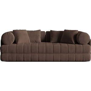 Hnědá sametová rozkládací pohovka 206 cm Kemi – Cosmopolitan Design obraz