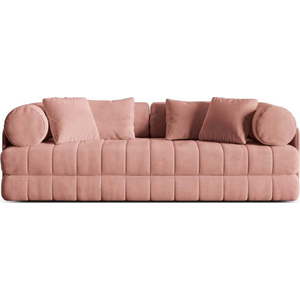 Růžová sametová rozkládací pohovka 206 cm Kemi – Cosmopolitan Design obraz