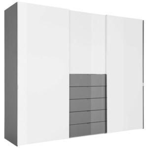Moderano SKŘÍŇ S POSUVNÝMI DVEŘMI, šedá, bílá, 298/240/68 cm obraz
